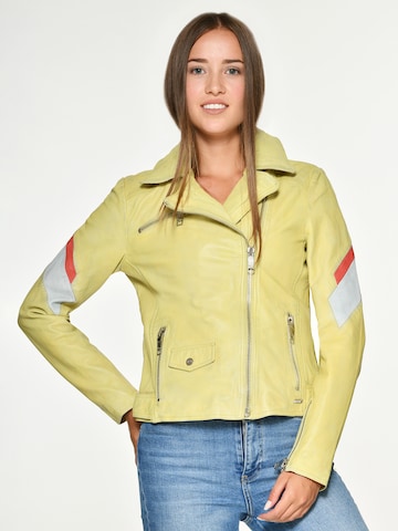 Maze Lederjacke 'Reedley' in Gelb: Vorderseite