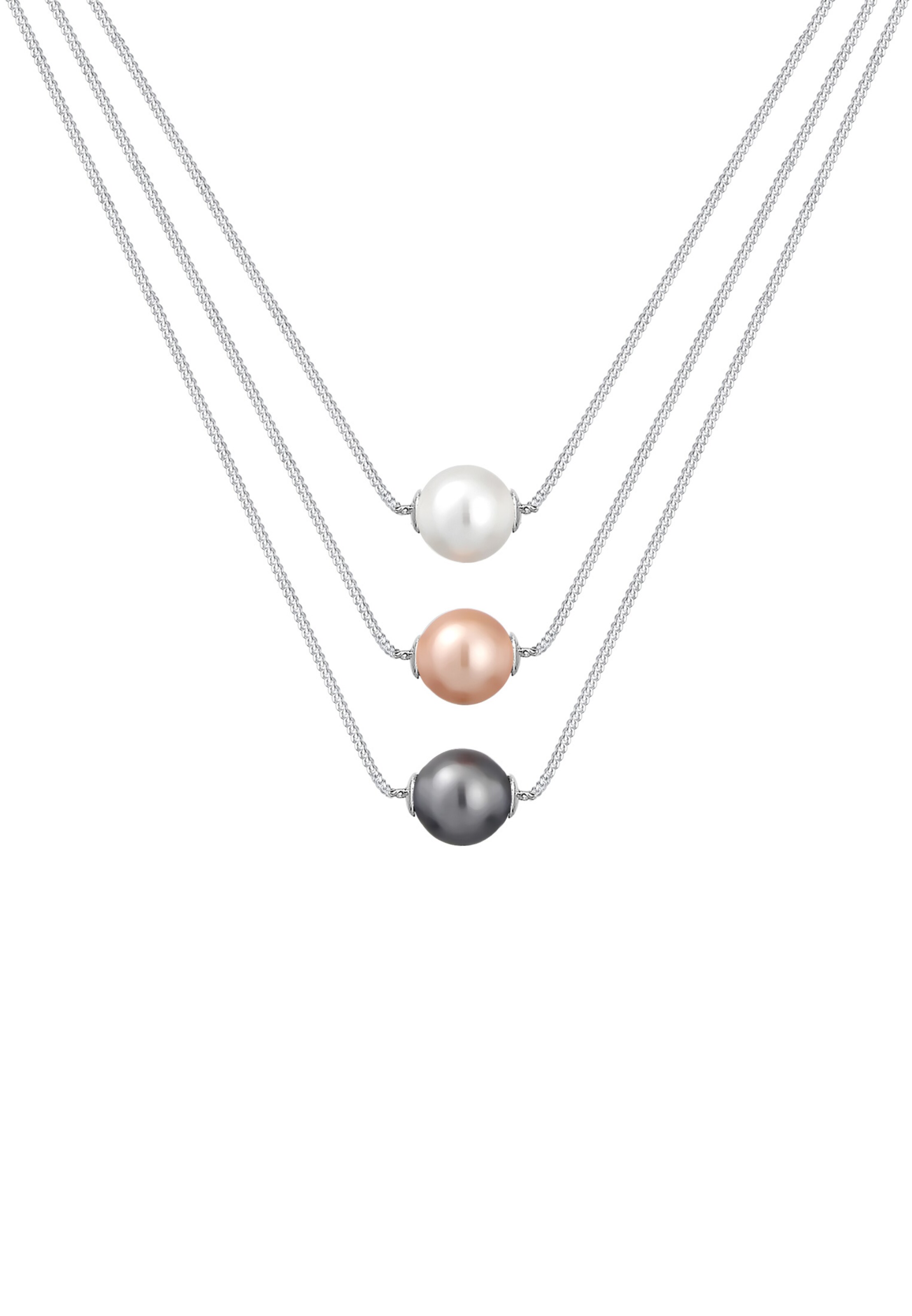 ELLI Necklace 'Layer' in Silver: front