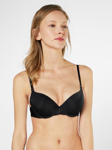 TRIUMPH T-shirt Bra 'Lovely Micro' in Black: front