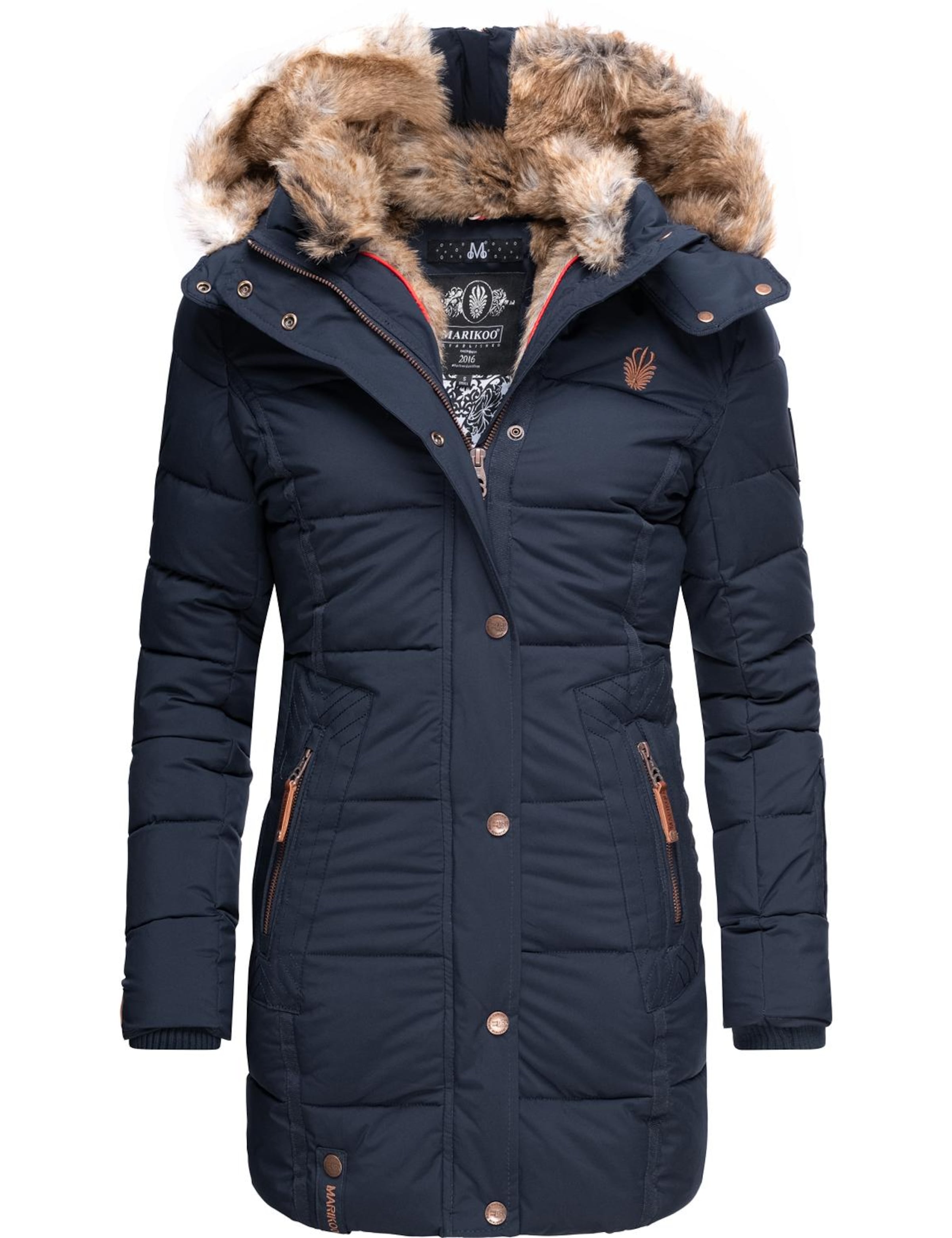 MARIKOO Talvemantel, värv sinine: eest vaates