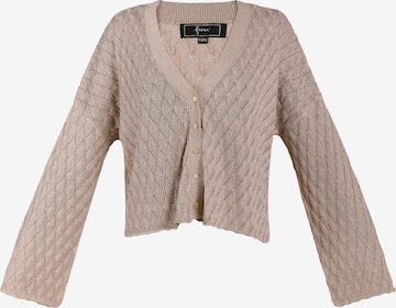 faina Knit Cardigan in Beige: front