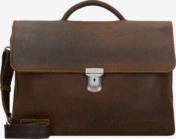 Plevier Document Bag in Brown: front