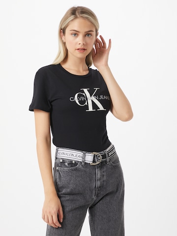 Calvin Klein Jeans Тениска в черно: отпред