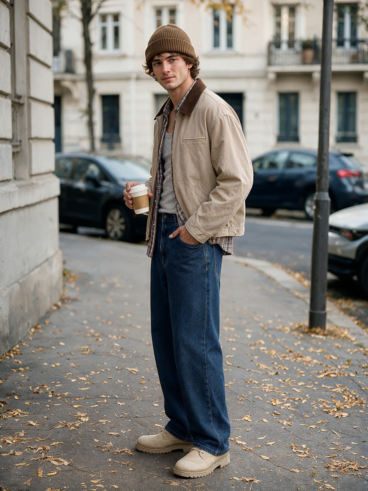 The AY Style Collective - Streetwear Beige Jacket And Jeans Look