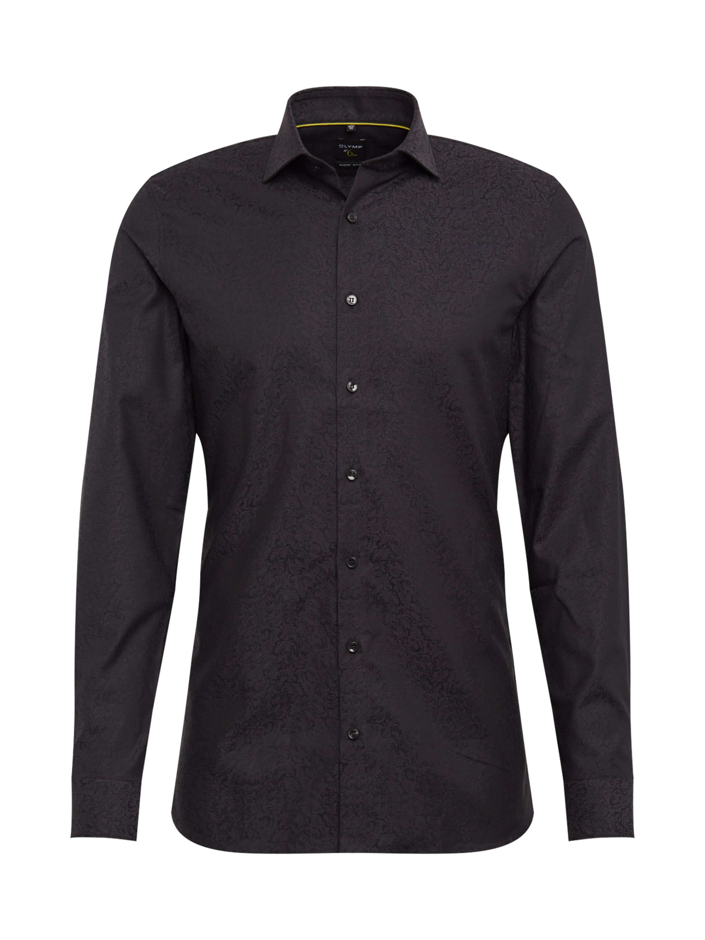 OLYMP - Zakelijk overhemd 'No. 6 Jacquard' in de kleur Zwart