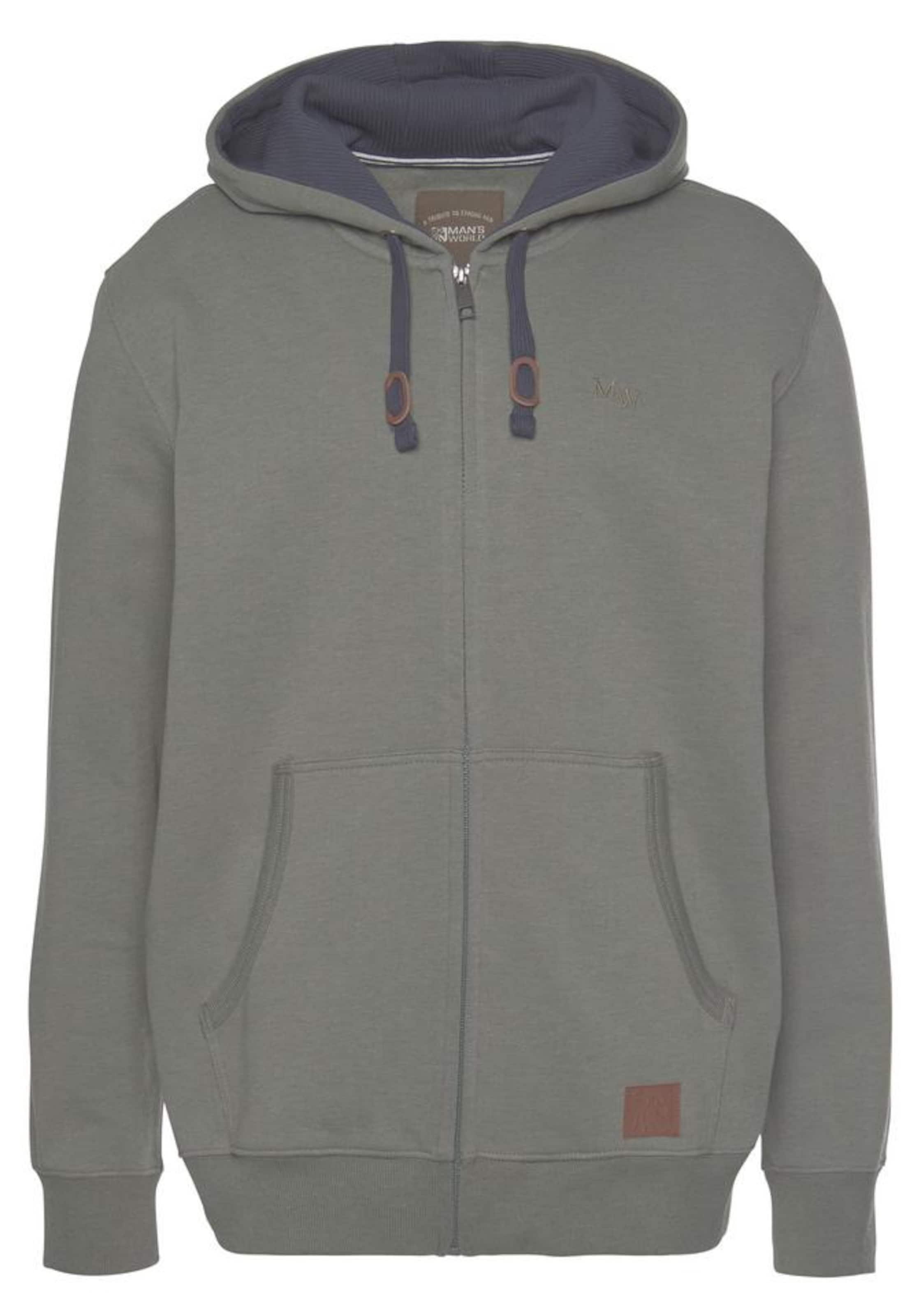 Man's World Sweatjacke in Grün: Vorderseite