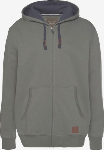 Man's World Zip-Up Hoodie in Green: front