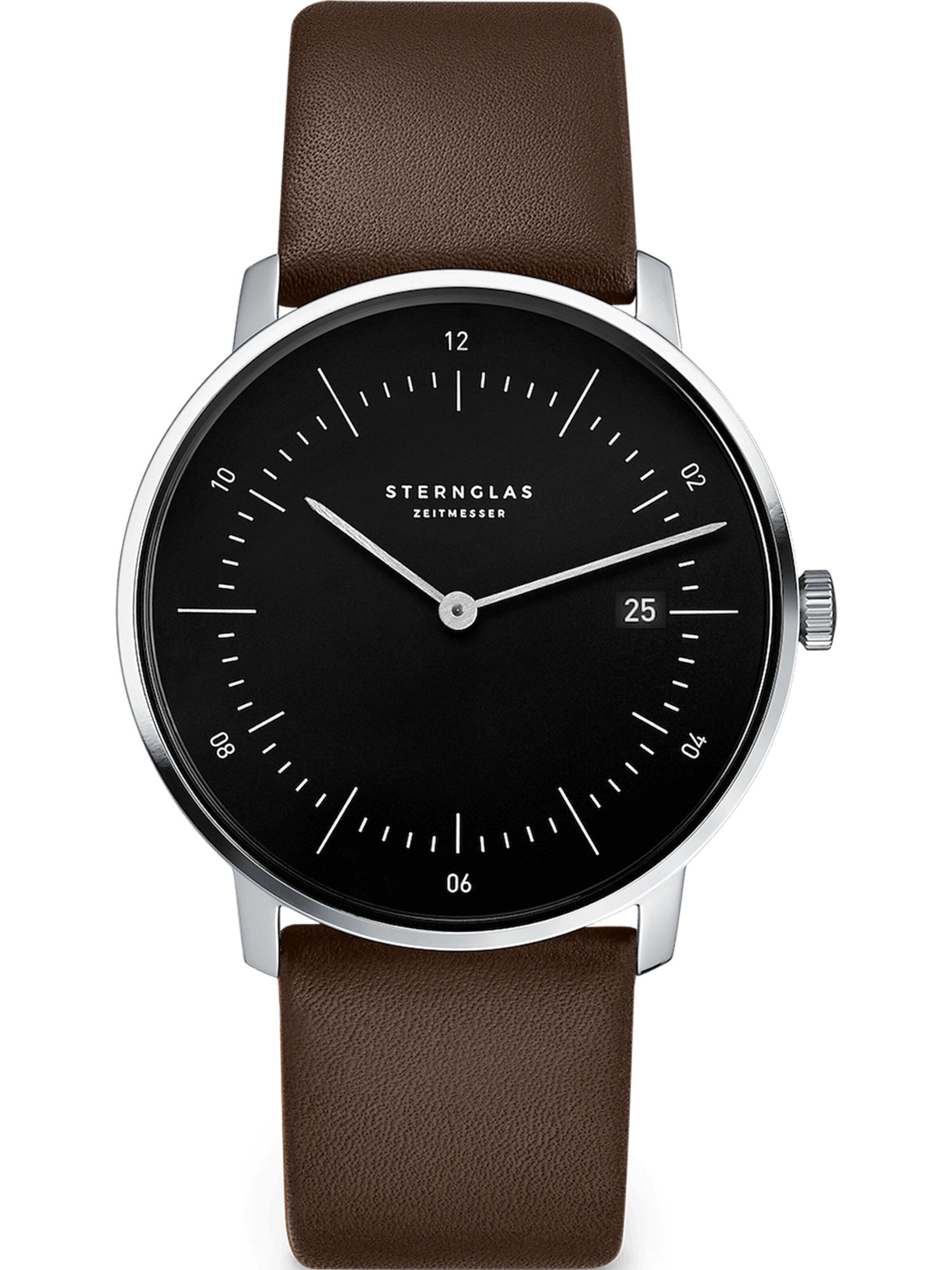 Sternglas Uhr in Braun: Vorderseite