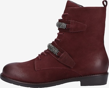 SPM Lace-Up Ankle Boots in Red