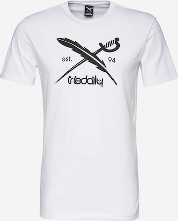 T-Shirt Iriedaily en blanc : devant