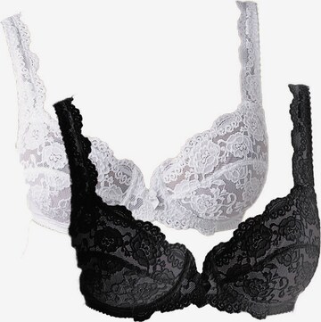 Regular Soutien-gorge PETITE FLEUR en noir : devant