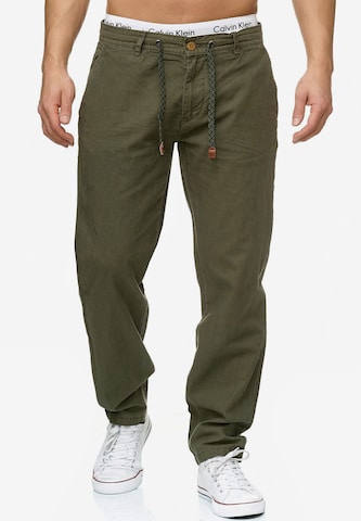 Regular Pantalon 'Veneto' INDICODE JEANS en vert : devant