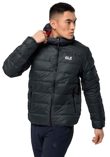 JACK WOLFSKIN Jacke 'Helium' i sort med rødt for