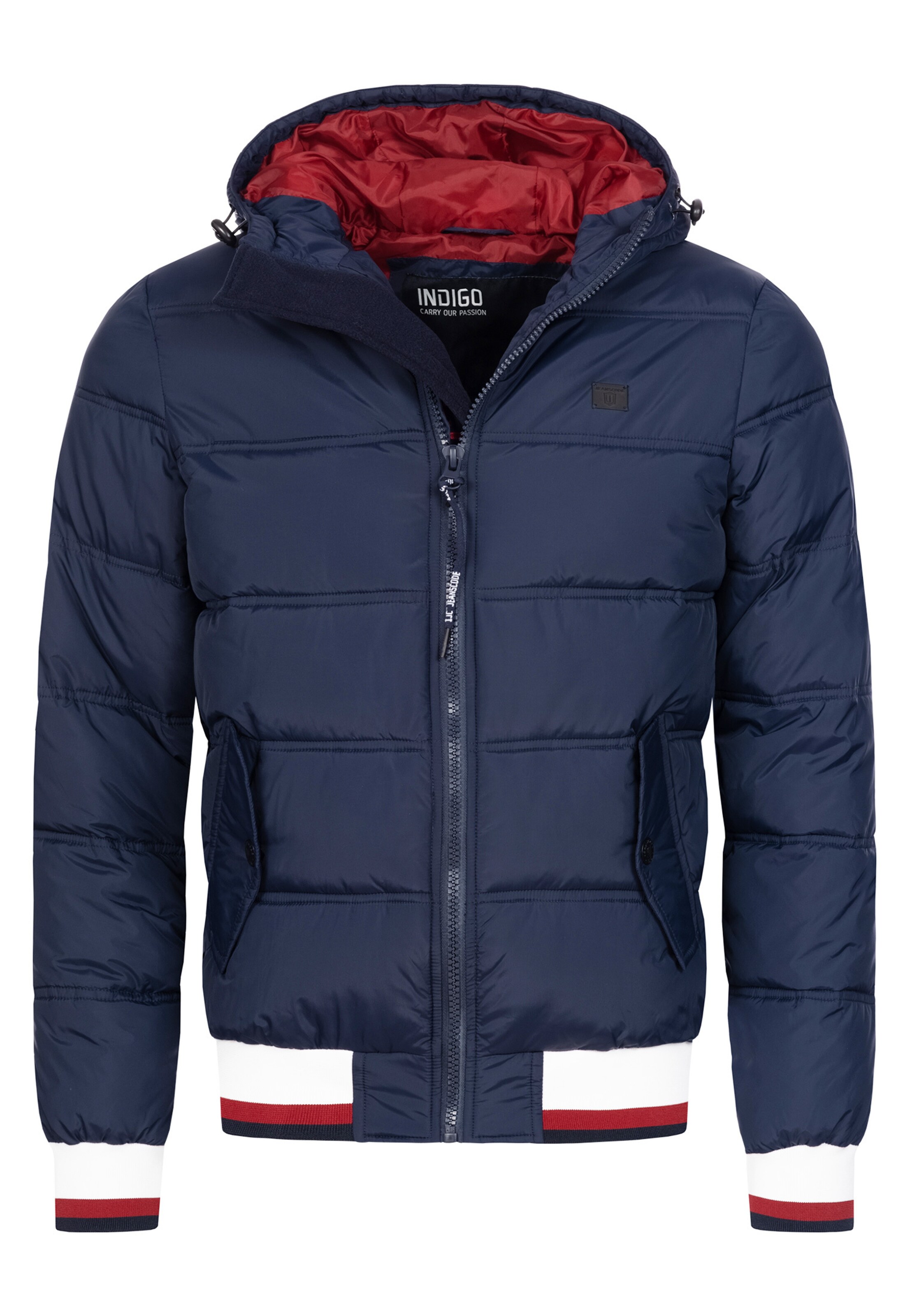 INDICODE JEANS Winter Jacket 'Bacon' in Blue: front