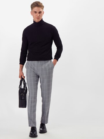 BURTON MENSWEAR LONDON Slimfit Chinosy 'LIGHT GREY GRAPHIC CHECK' w kolorze szary