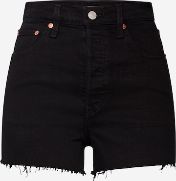 LEVI'S ® Jeans 'Ribcage Short' in Zwart: voorkant