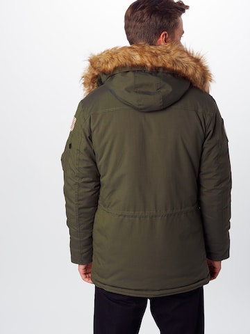 žalia ALPHA INDUSTRIES Žieminė parka 'Polar'