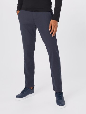 TOM TAILOR DENIM Slimfit Chino kalhoty – modrá: přední strana