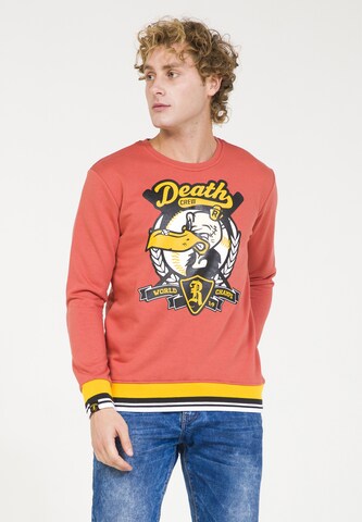 Sweat-shirt PLUS EIGHTEEN en rouge : devant