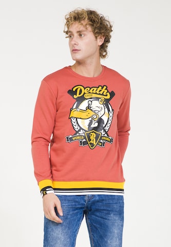 Sweat-shirt PLUS EIGHTEEN en rouge : devant