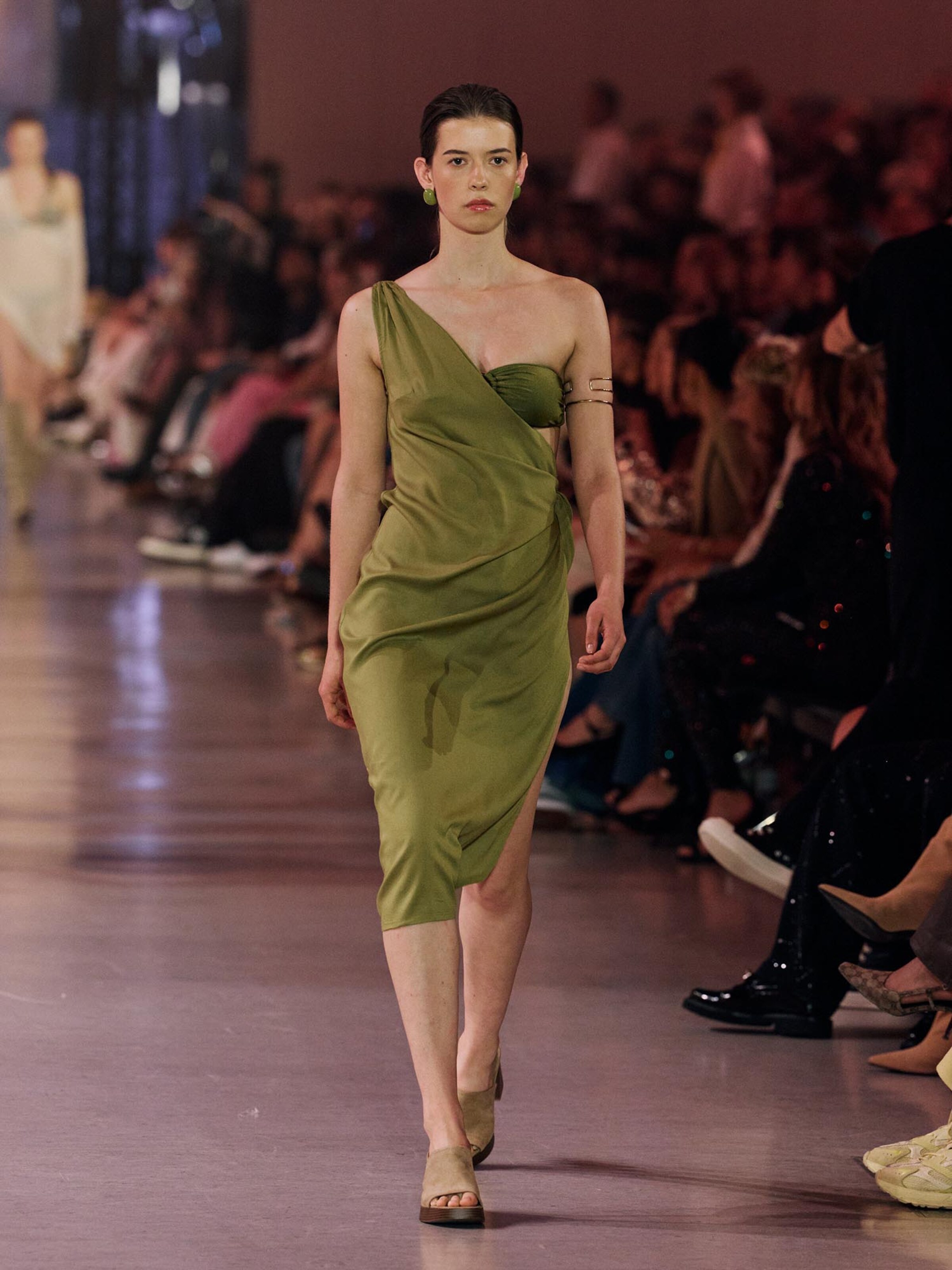 The AY FASHION Show Womenswear - Olive Draped Beach Set Look by LSCN by LASCANA