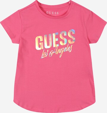 T-Shirt GUESS en rose : devant