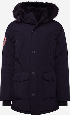 Superdry Regular fit Winterparka 'Everest' in Zwart: voorkant