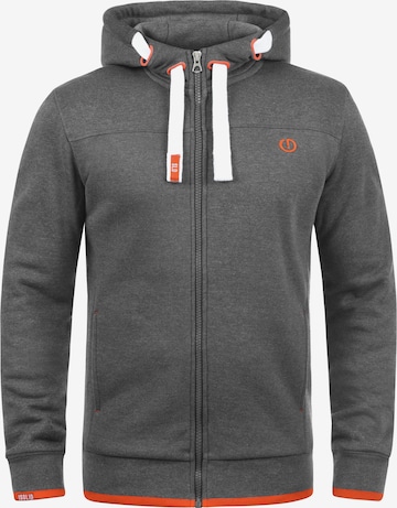 !Solid Zip-Up Hoodie 'BenjaminZip' in Grey: front