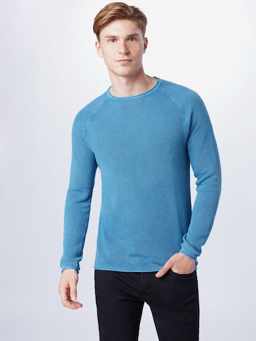 Key Largo Regular fit Trui 'MST THOMAS' in Blauw: voorkant