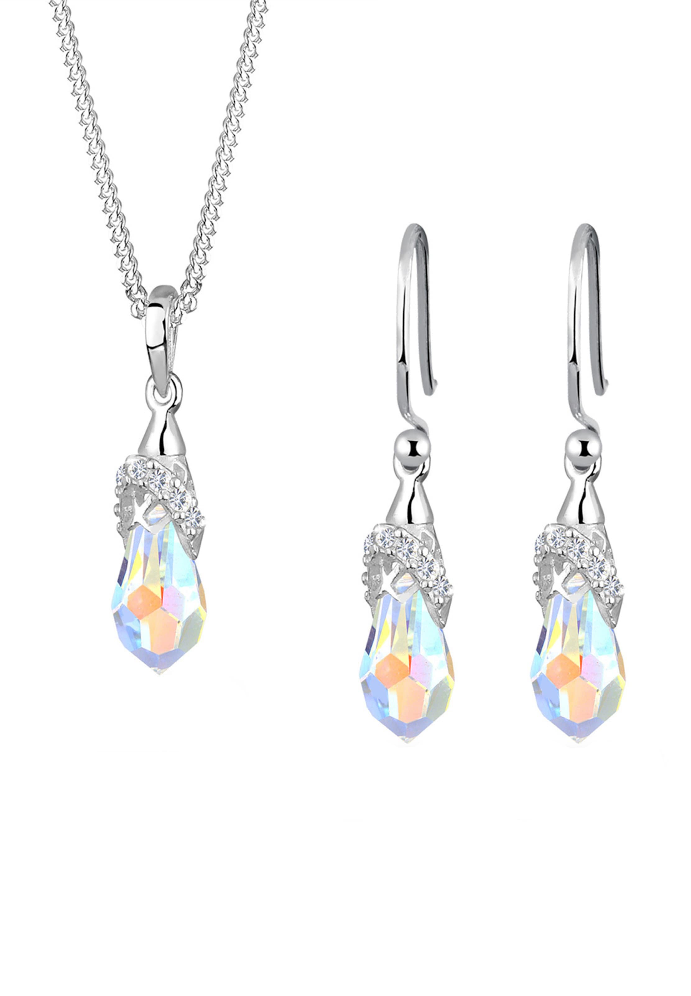 ELLI Sieraden set 'Tropfen' in Zilver: voorkant