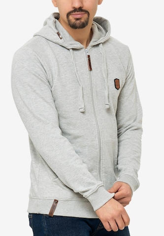 INDICODE JEANS Zip-Up Hoodie 'Braidwood' in Grey