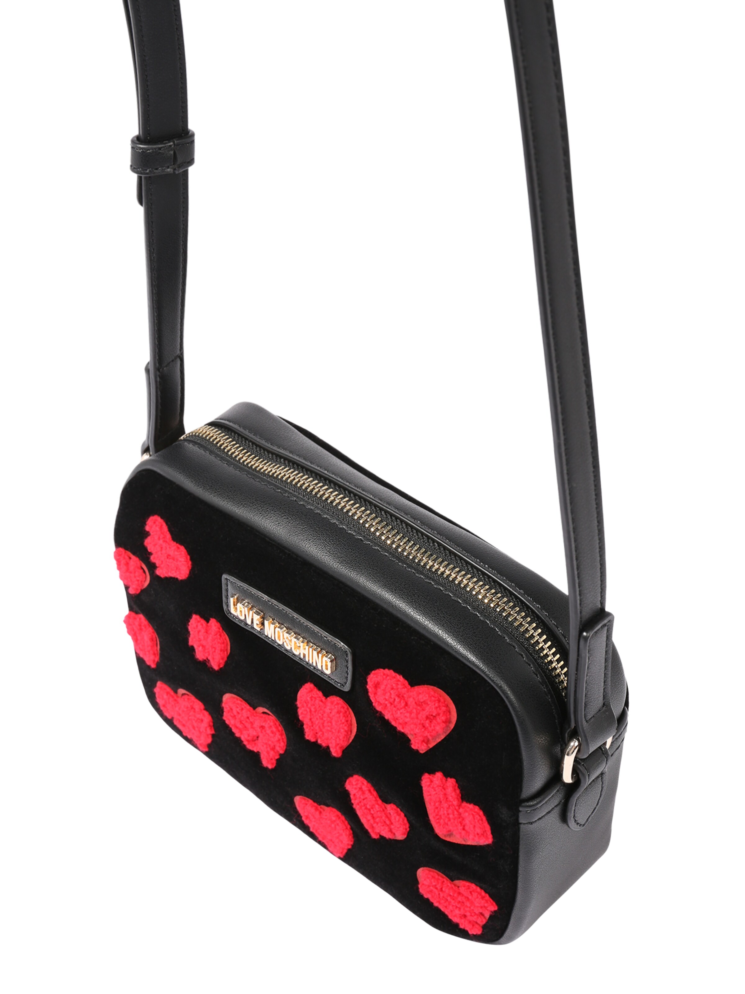 Love Moschino Tasche 'BORSA VELVET' in rot / schwarz ...