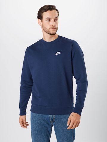 Nike Sportswear Regularny krój Bluzka sportowa 'Club Fleece' w kolorze niebieski: przód