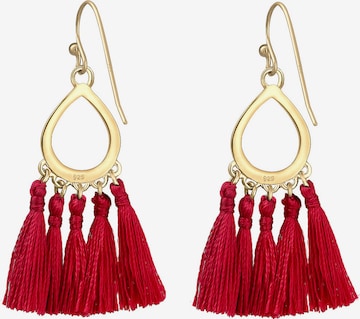 ELLI Oorbellen 'Boho' in Rood