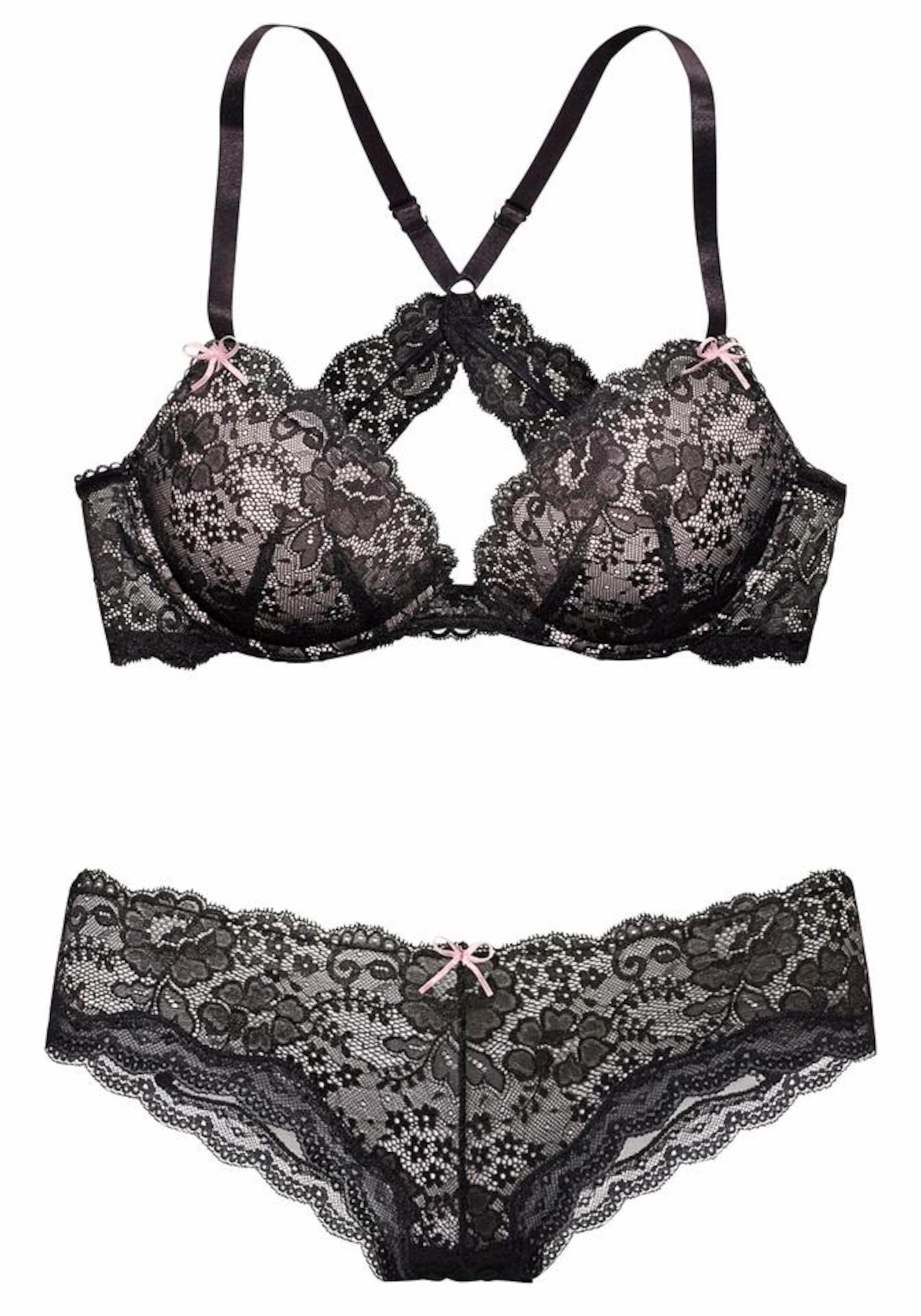 LASCANA Push-up Set in Schwarz: Vorderseite