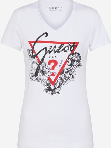 T-shirt 'Vn Roses' GUESS en blanc : devant