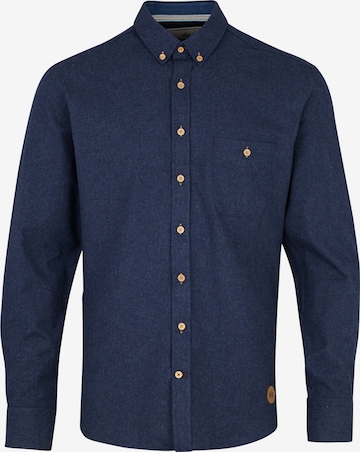 Kronstadt Slim fit Button Up Shirt 'Dean 07a Plain' in Blue: front