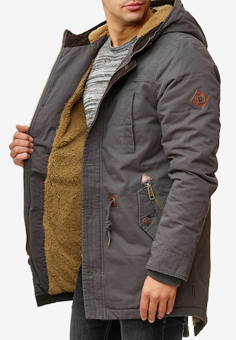 INDICODE JEANS Winter Parka 'Barge' in Grey
