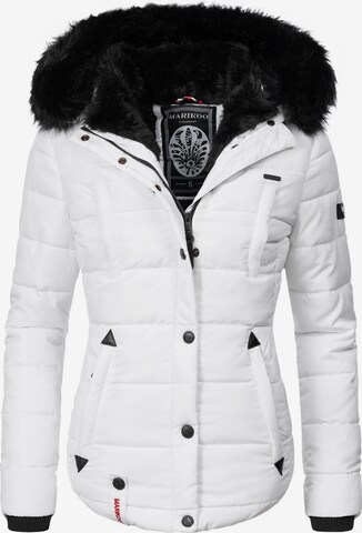 MARIKOO Winter Jacket 'Lotusblüte' in White: front