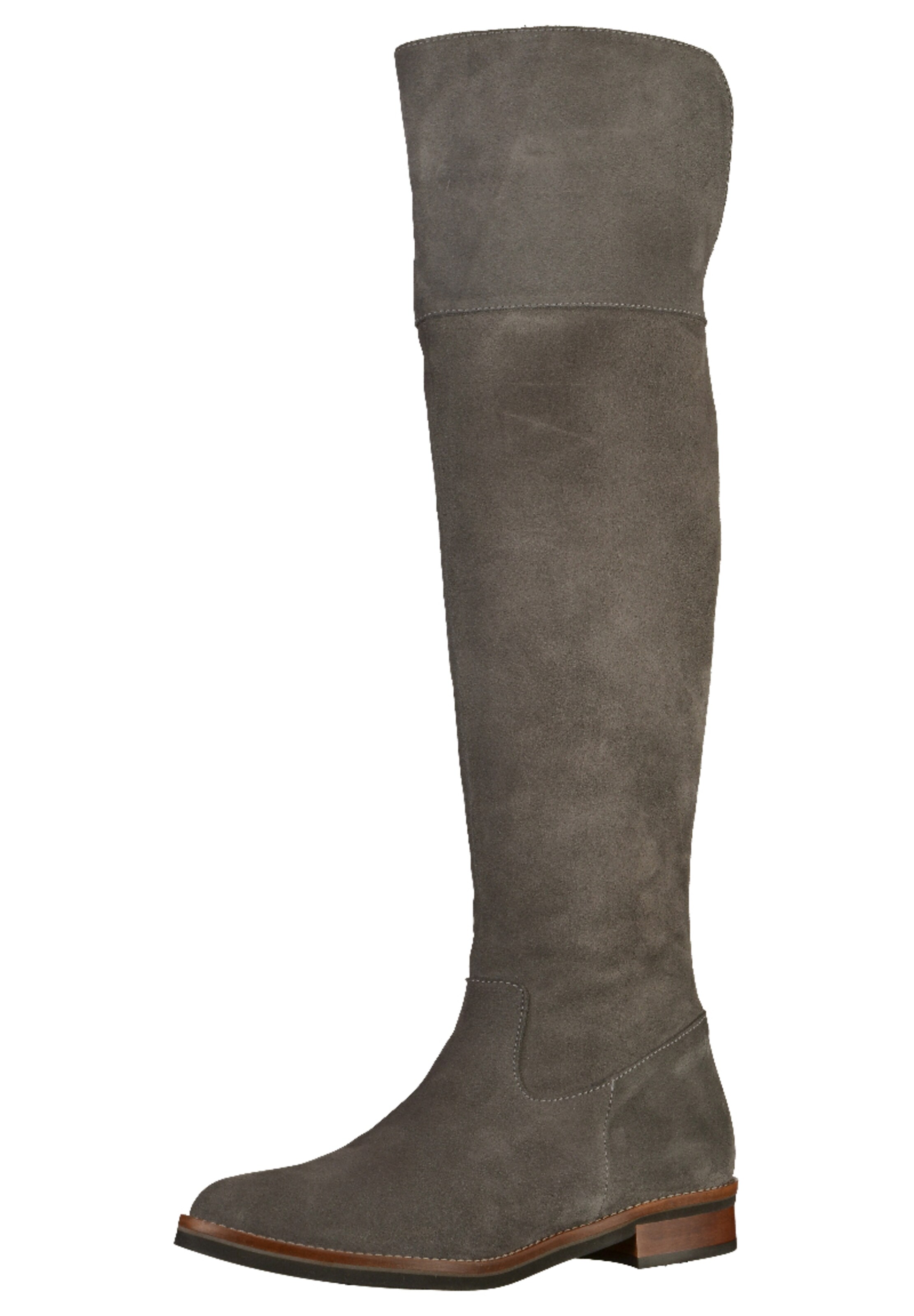 GADEA - Overknee laarzen in de kleur Basaltgrijs