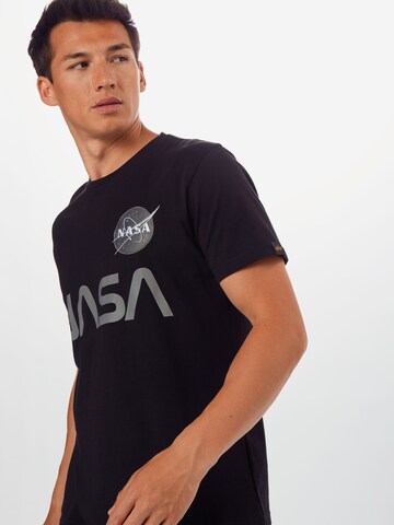 ALPHA INDUSTRIES Μπλουζάκι 'NASA Reflective' σε μαύρο