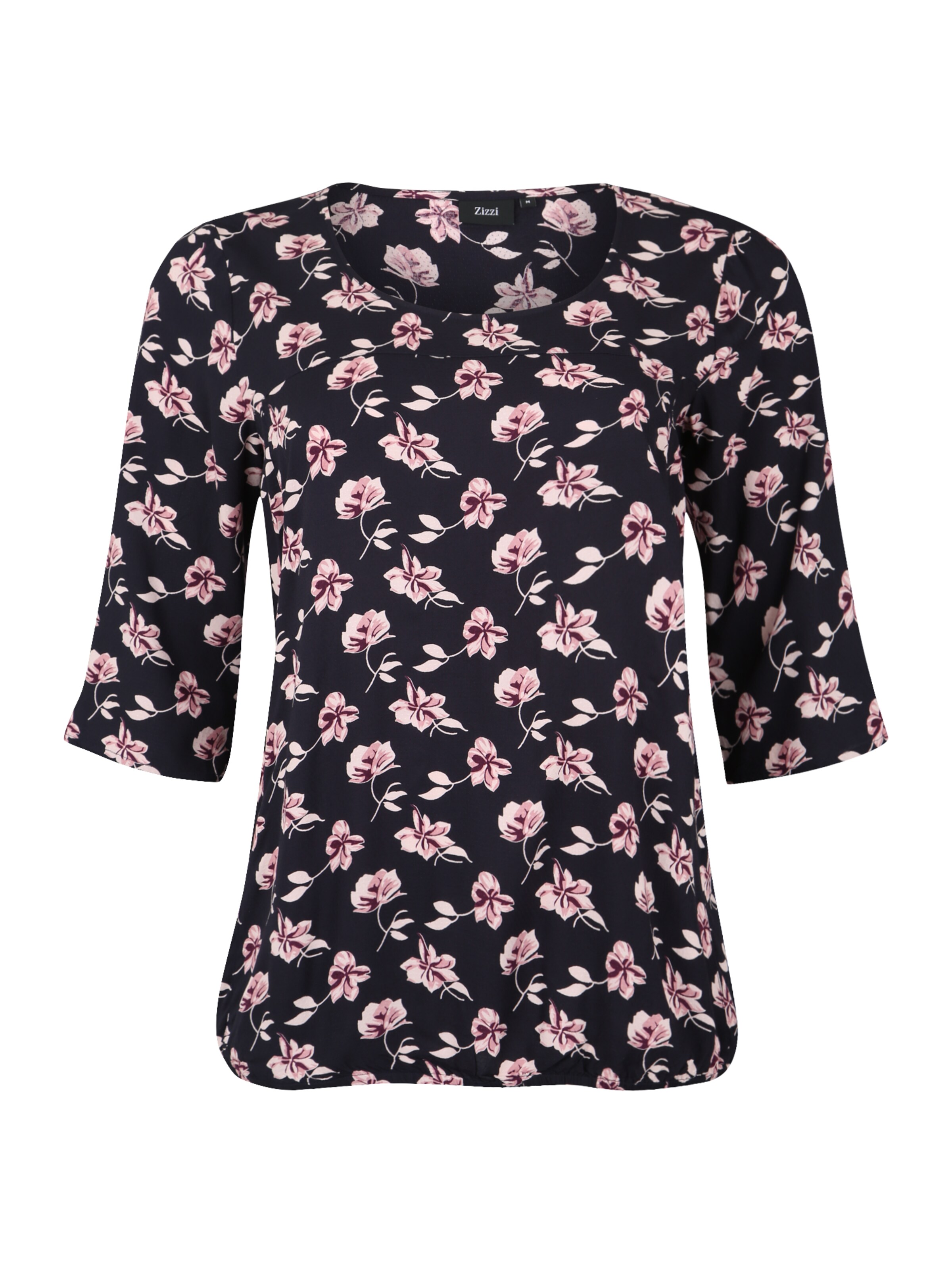 Zizzi - Blouse 'XMY AMY, 3/4, BLOUSE' in de kleur Donkerblauw