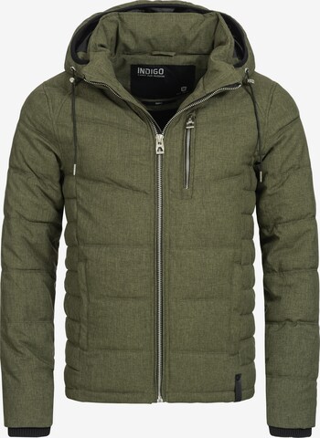 INDICODE JEANS Winter Jacket 'Circus ' in Green: front