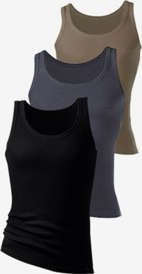 H.I.S Onderhemd in de kleur Donkerbeige / Donkergrijs / Zwart, Productweergave