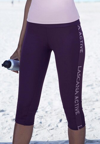 LASCANA ACTIVE Skinny Workout Pants in Purple