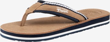 TOM TAILOR DENIM Teenslippers in Bruin: voorkant