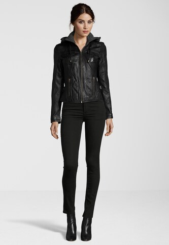 Miracle of Denim Lederjacke in Schwarz: Vorderseite