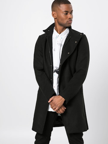 Palton de primăvară-toamnă 'onsOSCAR WOOL COAT' de la Only & Sons pe negru: față