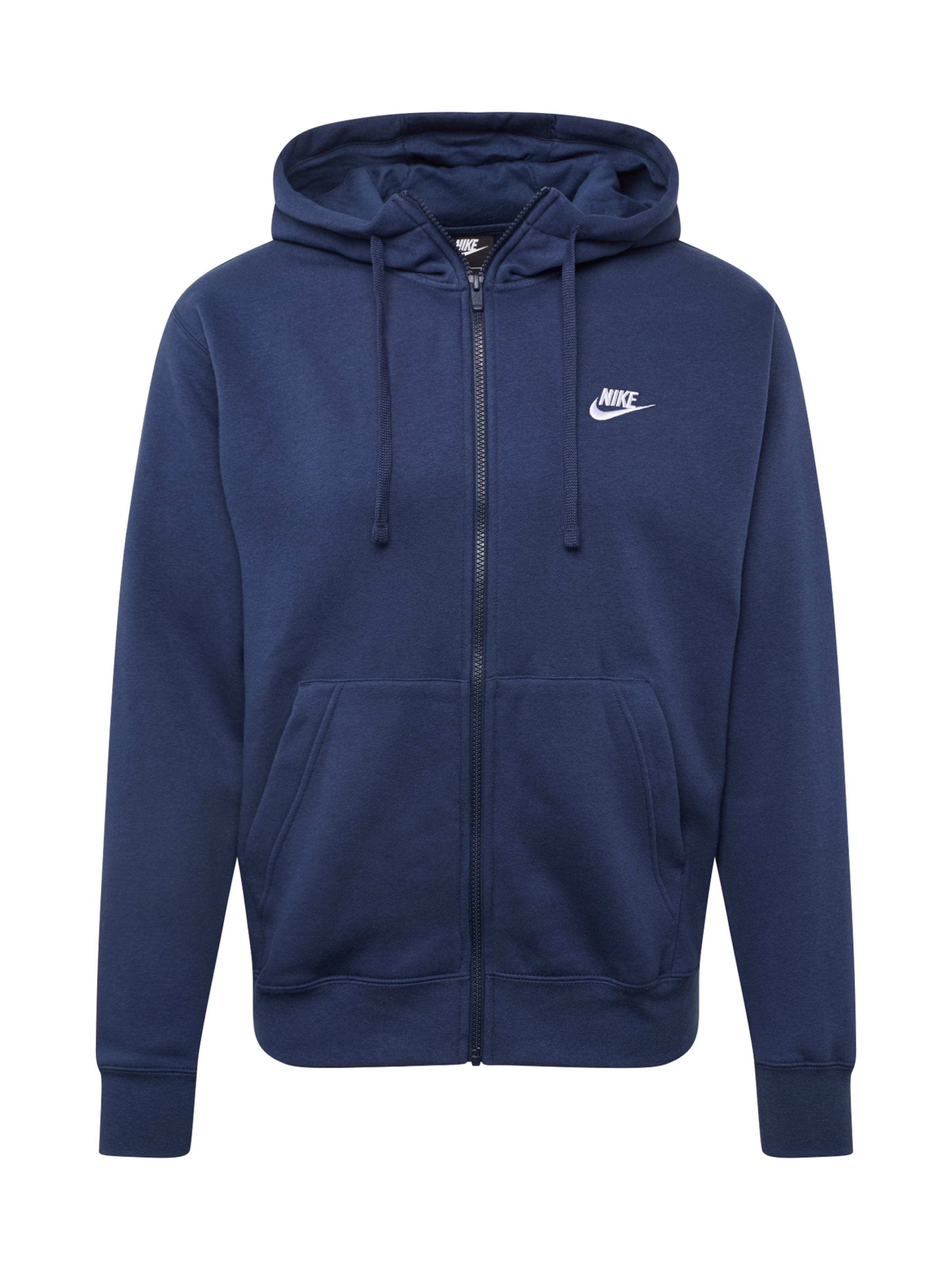 Nike Sportswear Regular fit Sweat jacket 'Club Fleece' in Blue: front