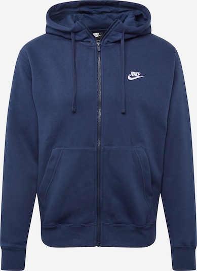 Nike Sportswear Bluza rozpinana 'Club Fleece' w kolorze ciemny niebieski / białym, Podgląd produktu